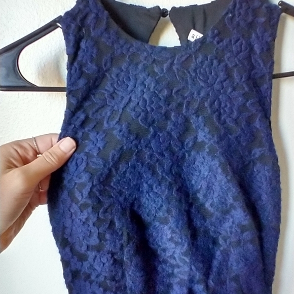 Alice + Olivia Navy Lace Maxi Dress - Picture 8 of 15